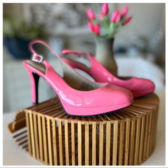 Rockport Shoes - NEW AdiPrene by Adidas Rockport Patent Leather Slingback Pumps Bubblegum Pink